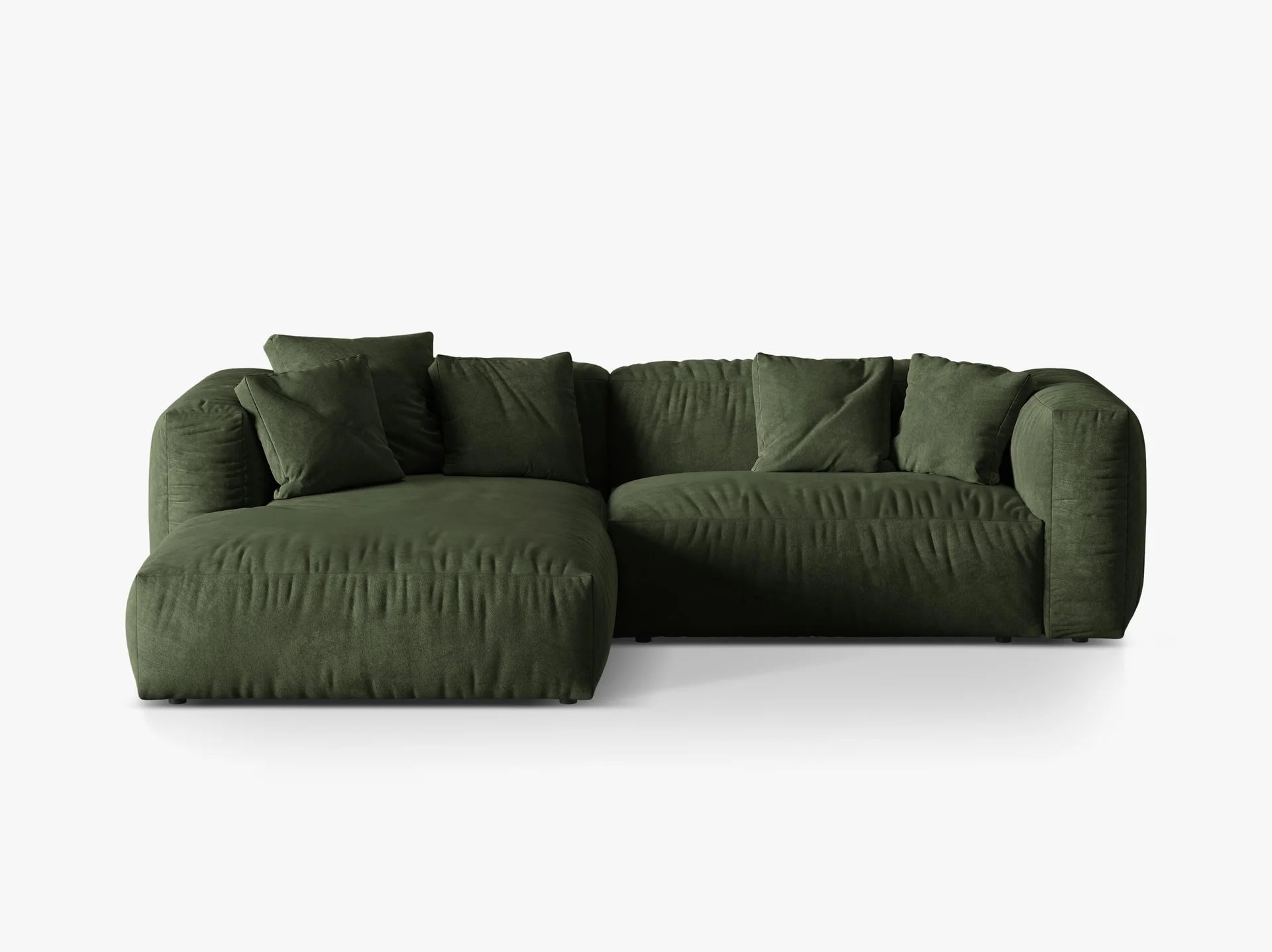 Modulares Ecksofa rechts, „Martina“, 2 Sitze, Hellbeige, 283x176x75