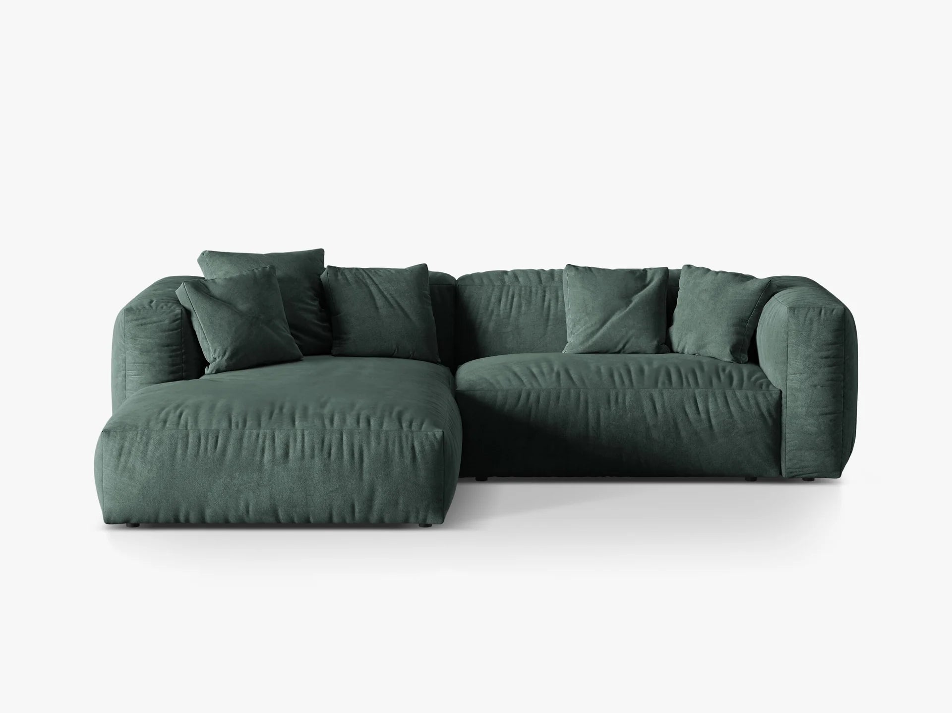Modulares Ecksofa rechts, „Martina“, 2 Sitze, Hellbeige, 283x176x75