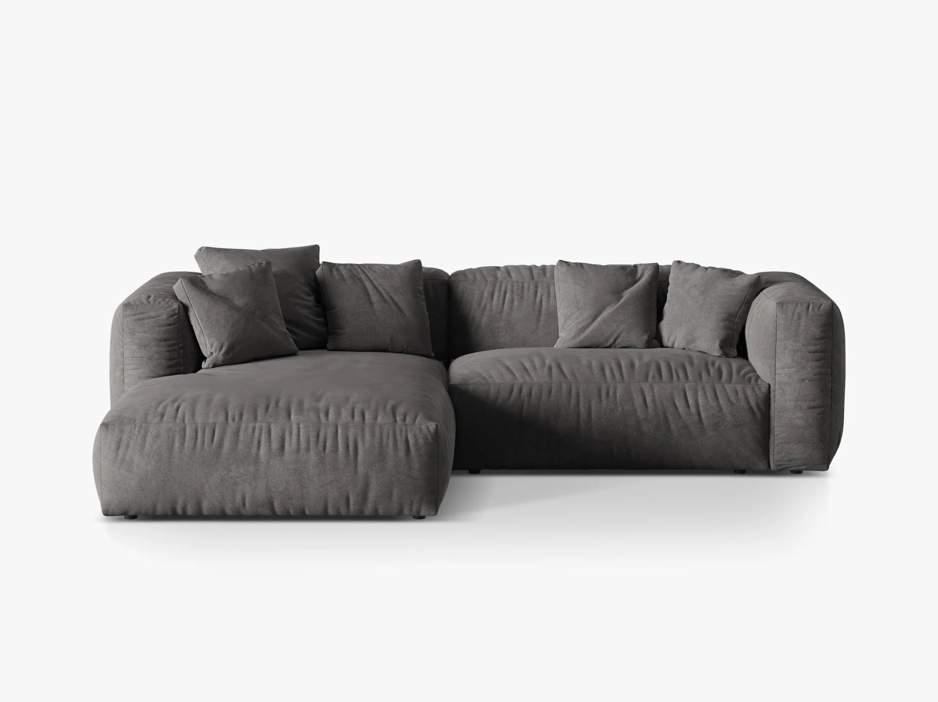 Modulares Ecksofa rechts, „Martina“, 2 Sitze, Hellbeige, 283x176x75