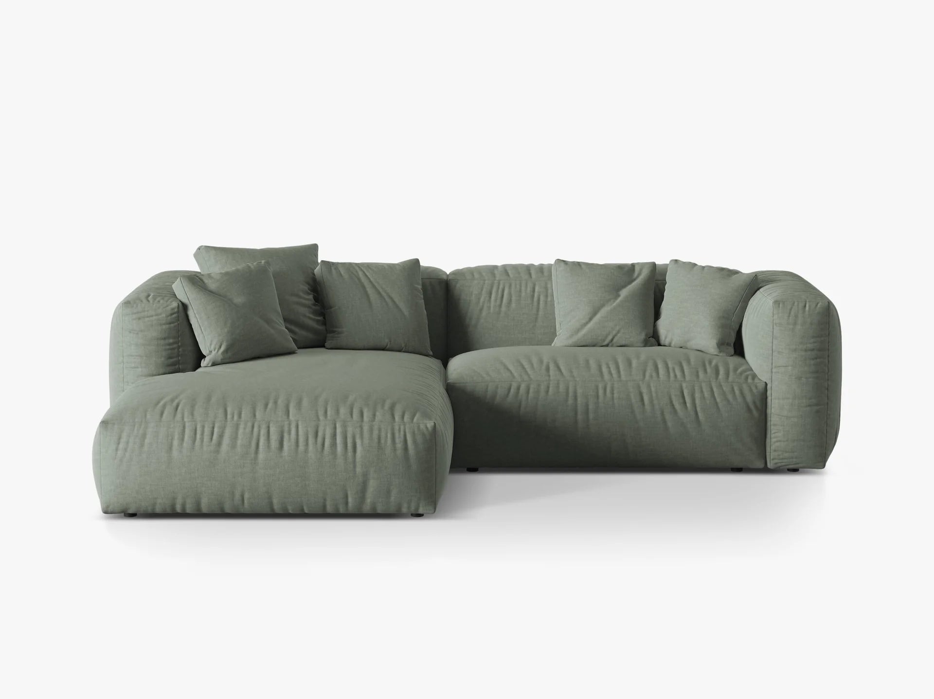 Modulares Ecksofa rechts, „Martina“, 2 Sitze, Hellbeige, 283x176x75