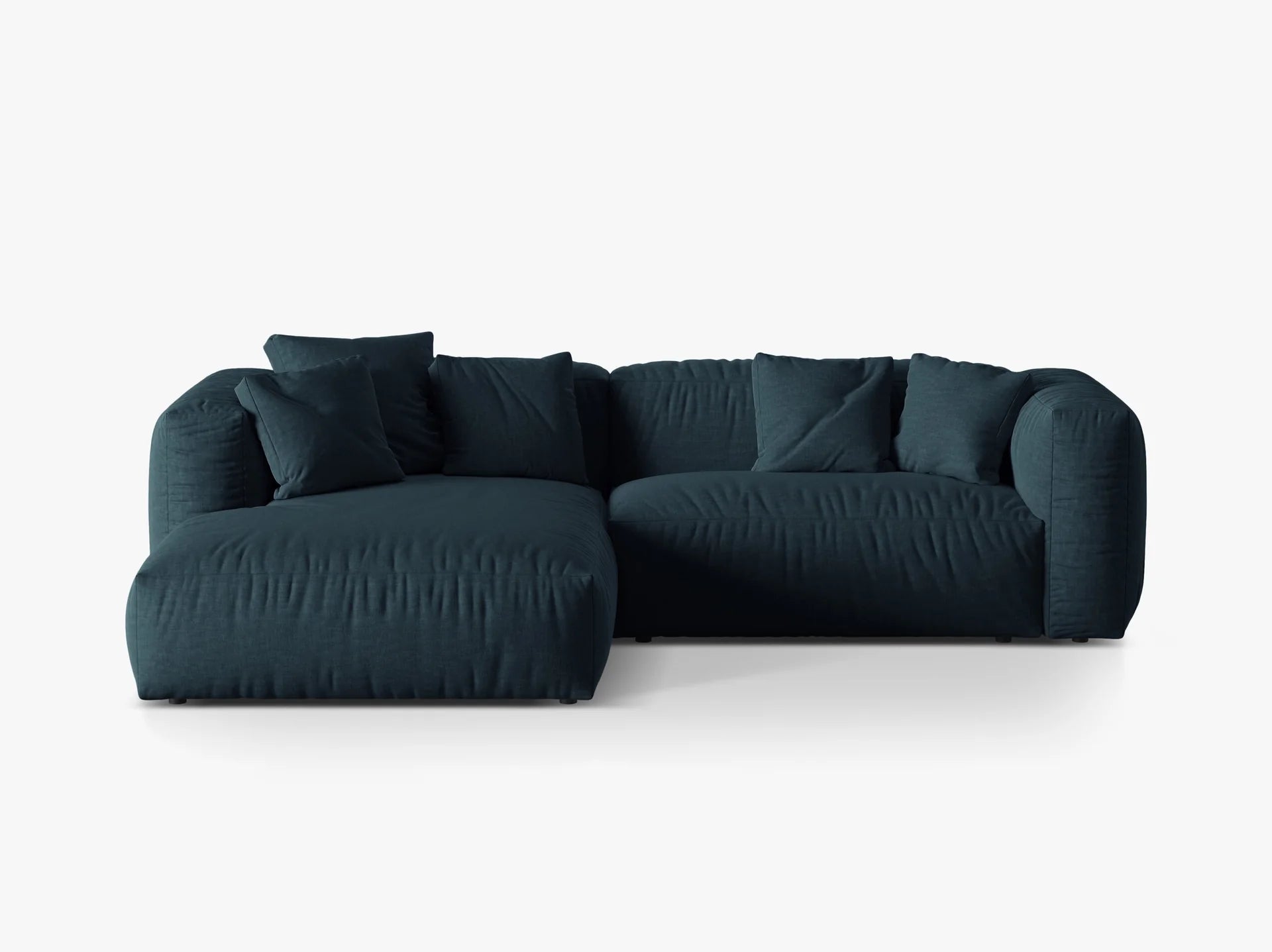 Modulares Ecksofa rechts, „Martina“, 2 Sitze, Hellbeige, 283x176x75