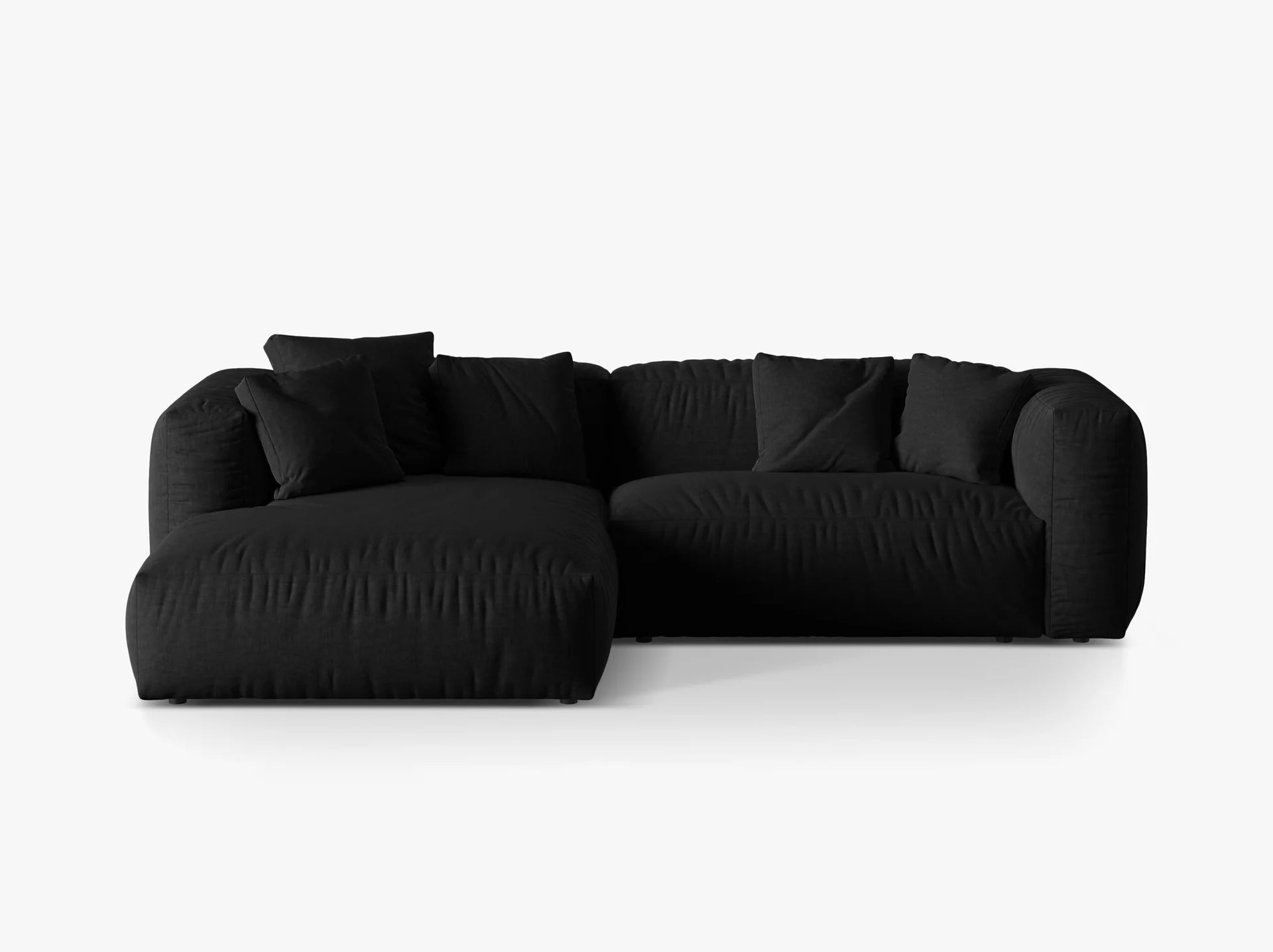 Modulares Ecksofa rechts, „Martina“, 2 Sitze, Hellbeige, 283x176x75