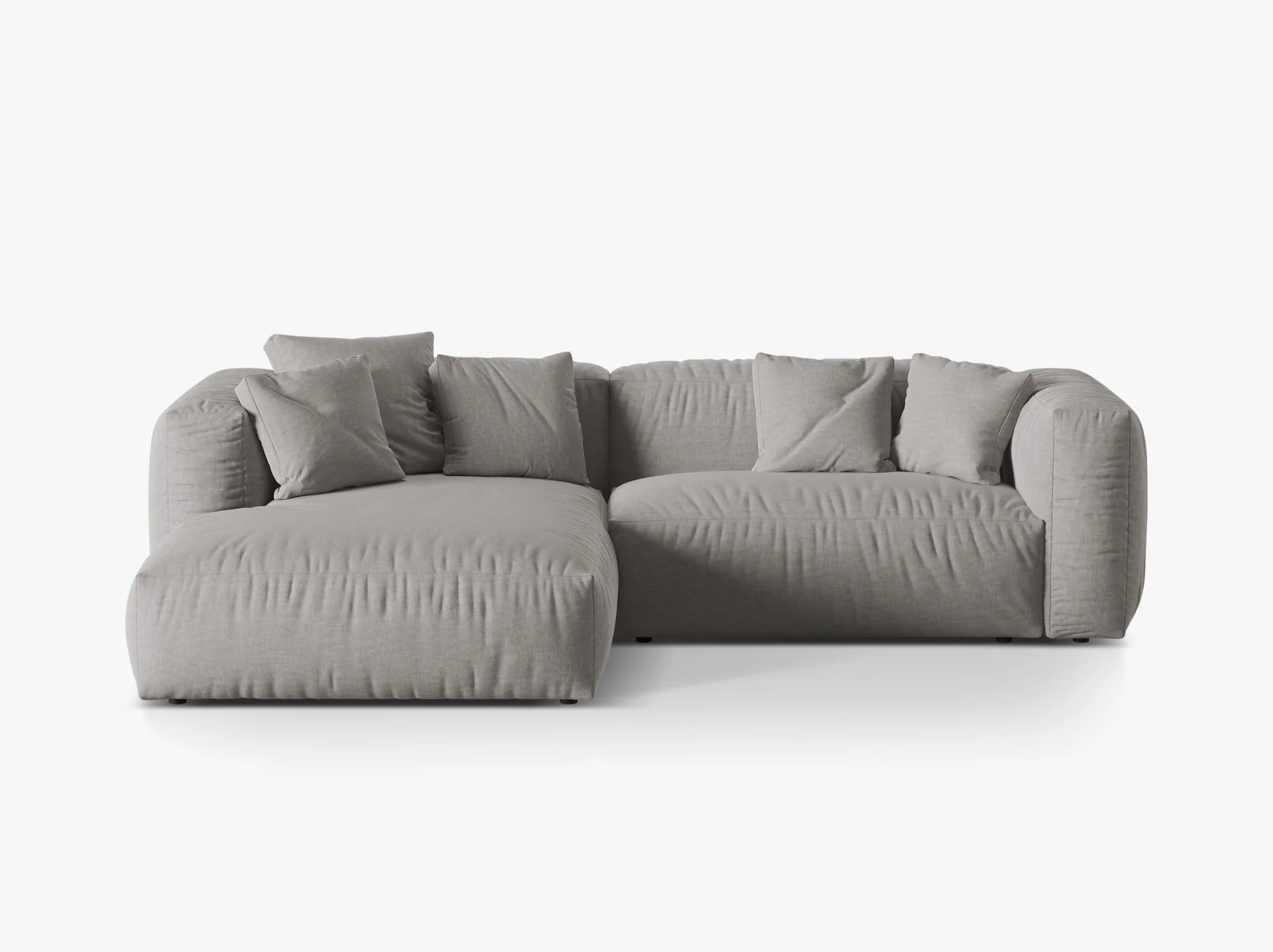 Modulares Ecksofa rechts, „Martina“, 2 Sitze, Hellbeige, 283x176x75