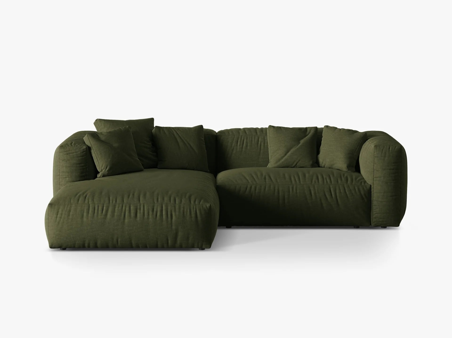 Modulares Ecksofa rechts, „Martina“, 2 Sitze, Hellbeige, 283x176x75