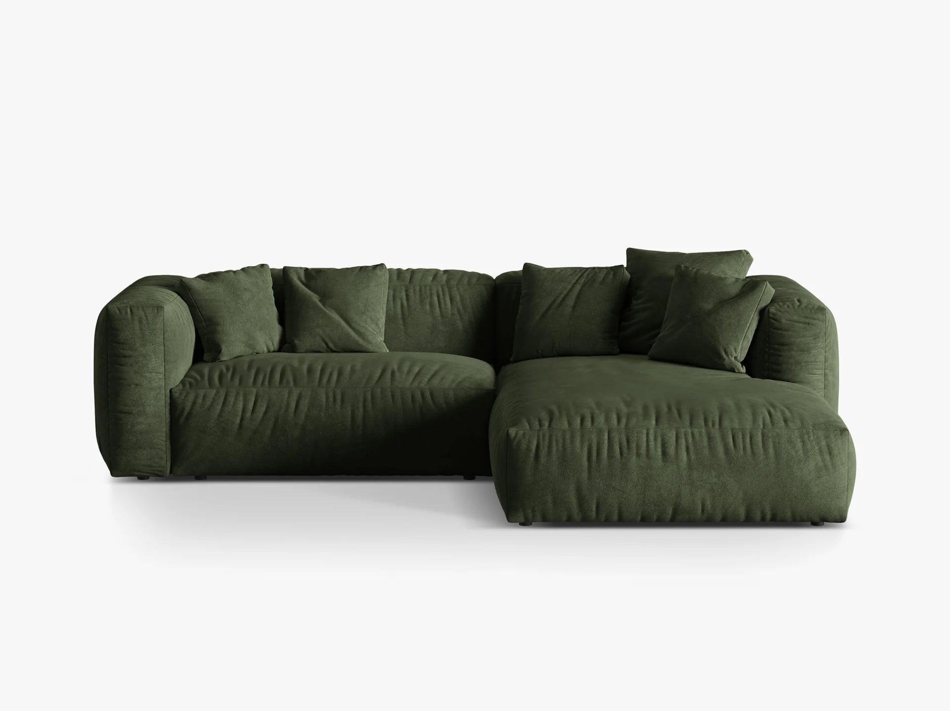 Modulares Ecksofa rechts, „Martina“, 2 Sitze, Hellbeige, 283x176x75
