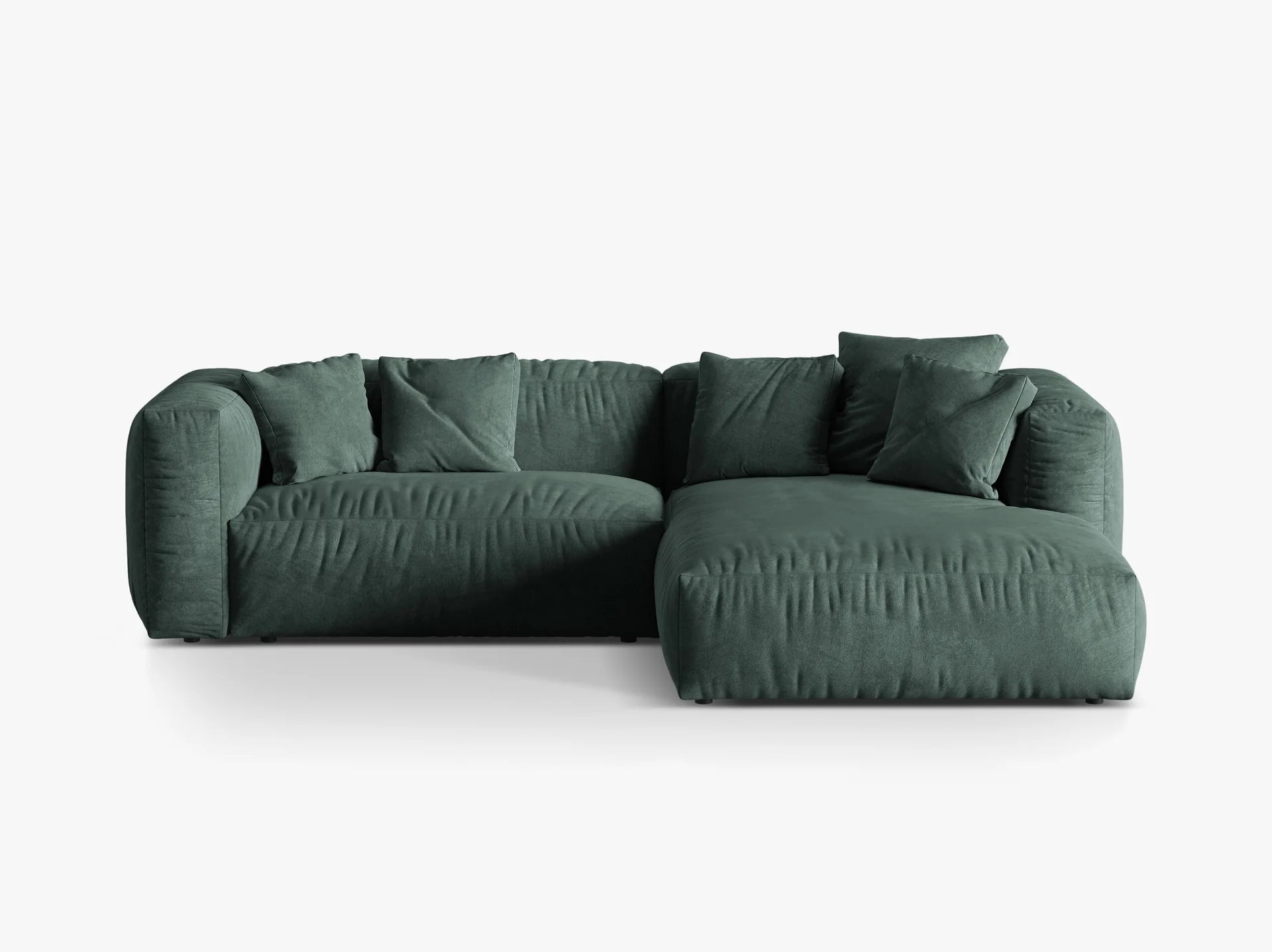 Modulares Ecksofa rechts, „Martina“, 2 Sitze, Hellbeige, 283x176x75