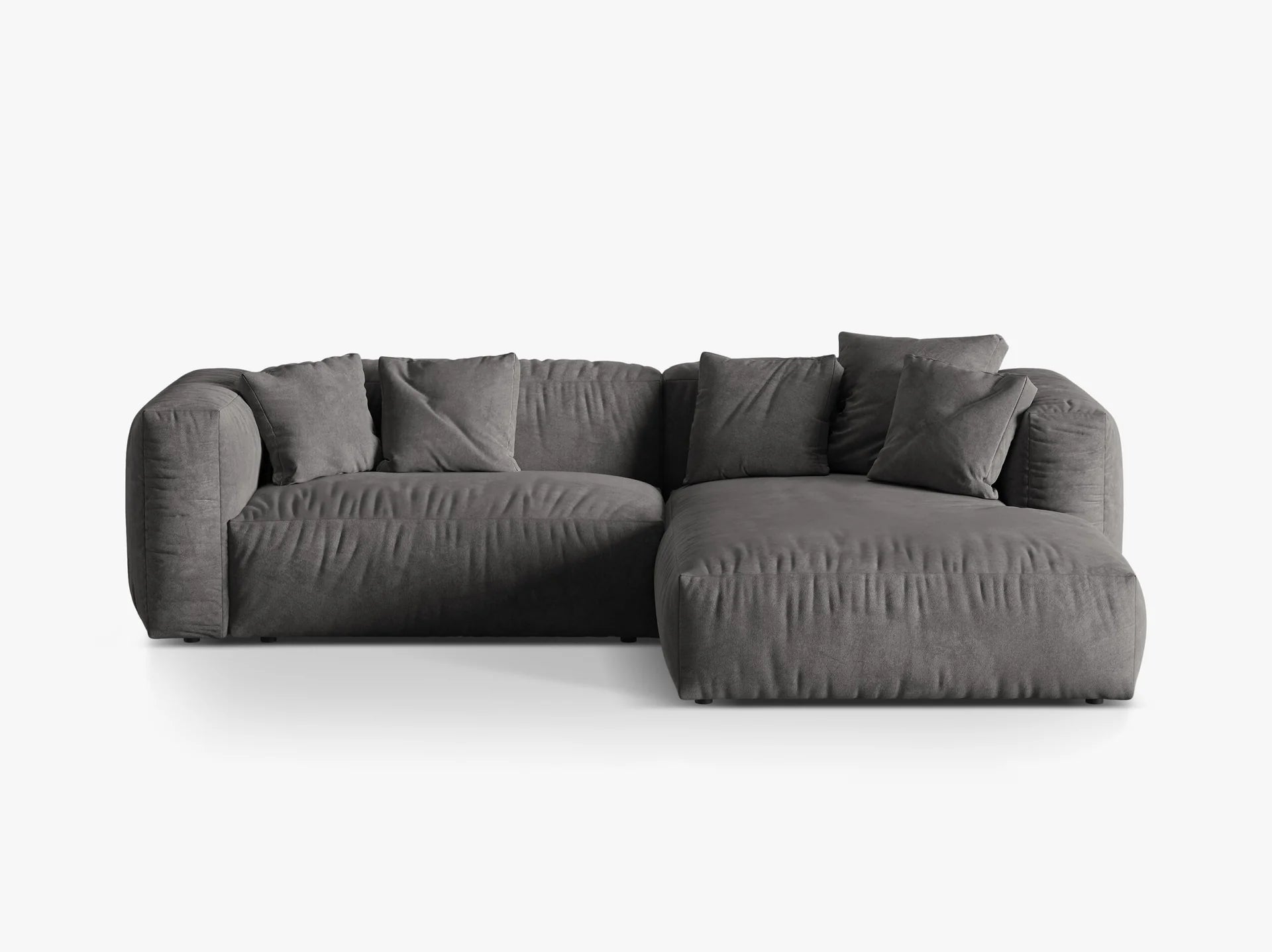Modulares Ecksofa rechts, „Martina“, 2 Sitze, Hellbeige, 283x176x75