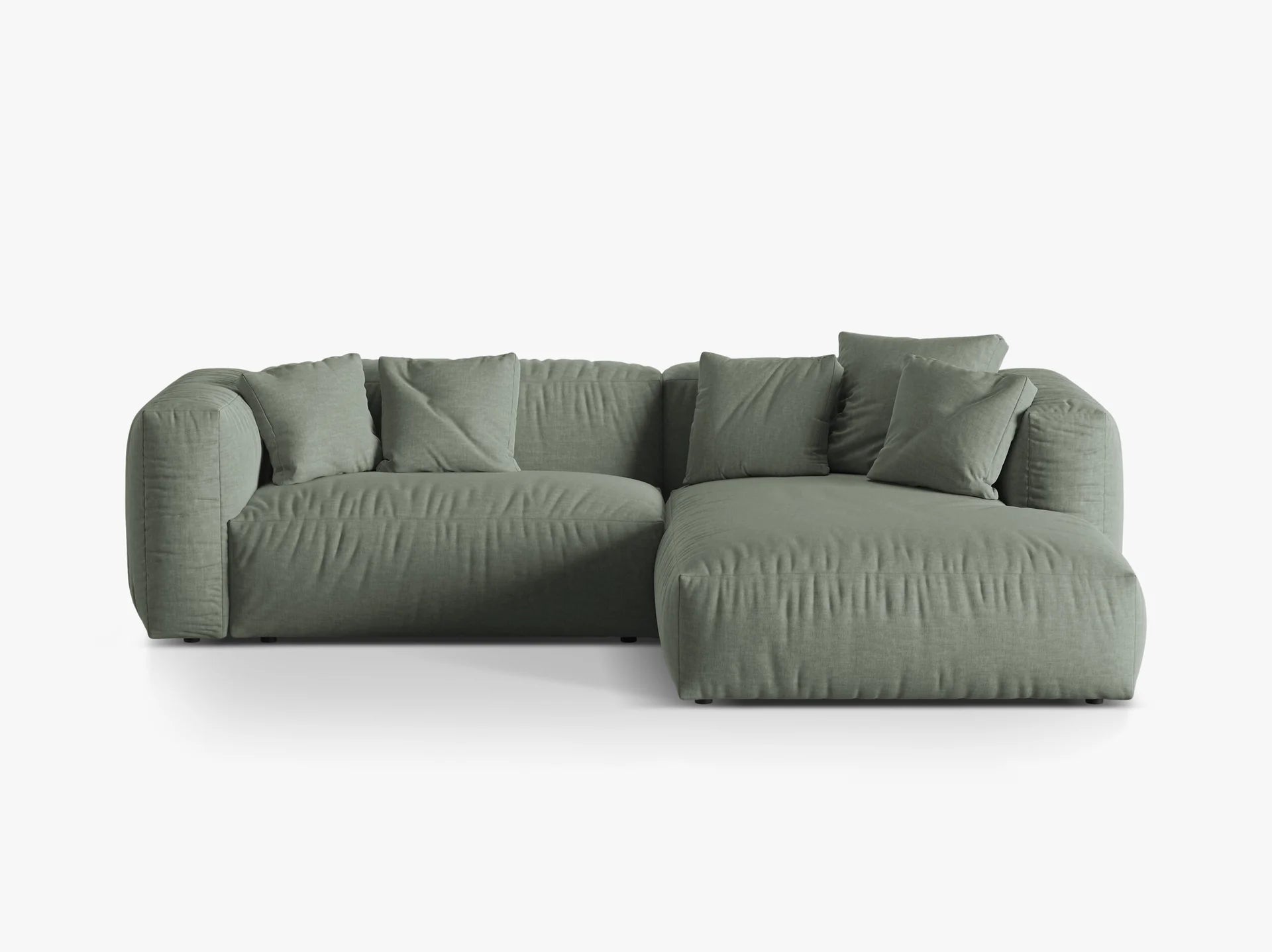 Modulares Ecksofa rechts, „Martina“, 2 Sitze, Hellbeige, 283x176x75