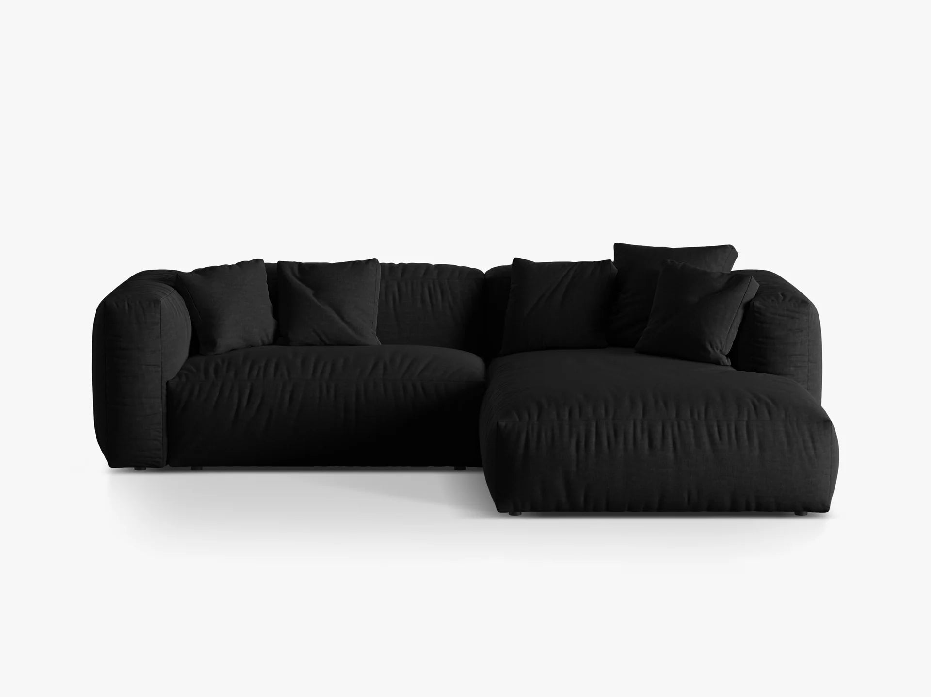 Modulares Ecksofa rechts, „Martina“, 2 Sitze, Hellbeige, 283x176x75
