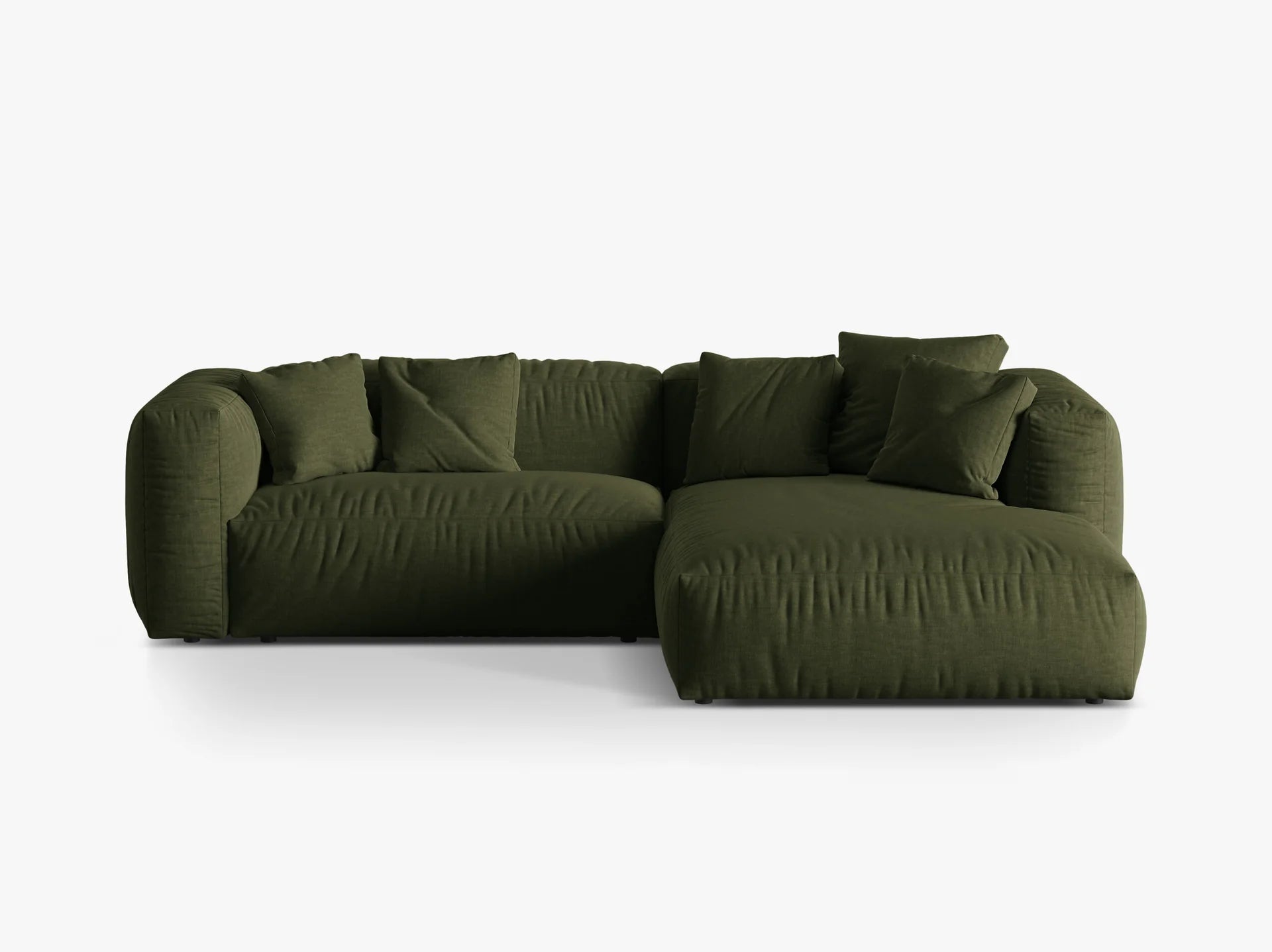 Modulares Ecksofa rechts, „Martina“, 2 Sitze, Hellbeige, 283x176x75